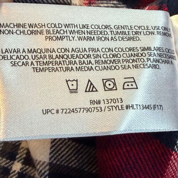 Woolrich Women’s Plaid Flannel Shirt Size Large Red Blue White Cotton - Picture 5 of 12